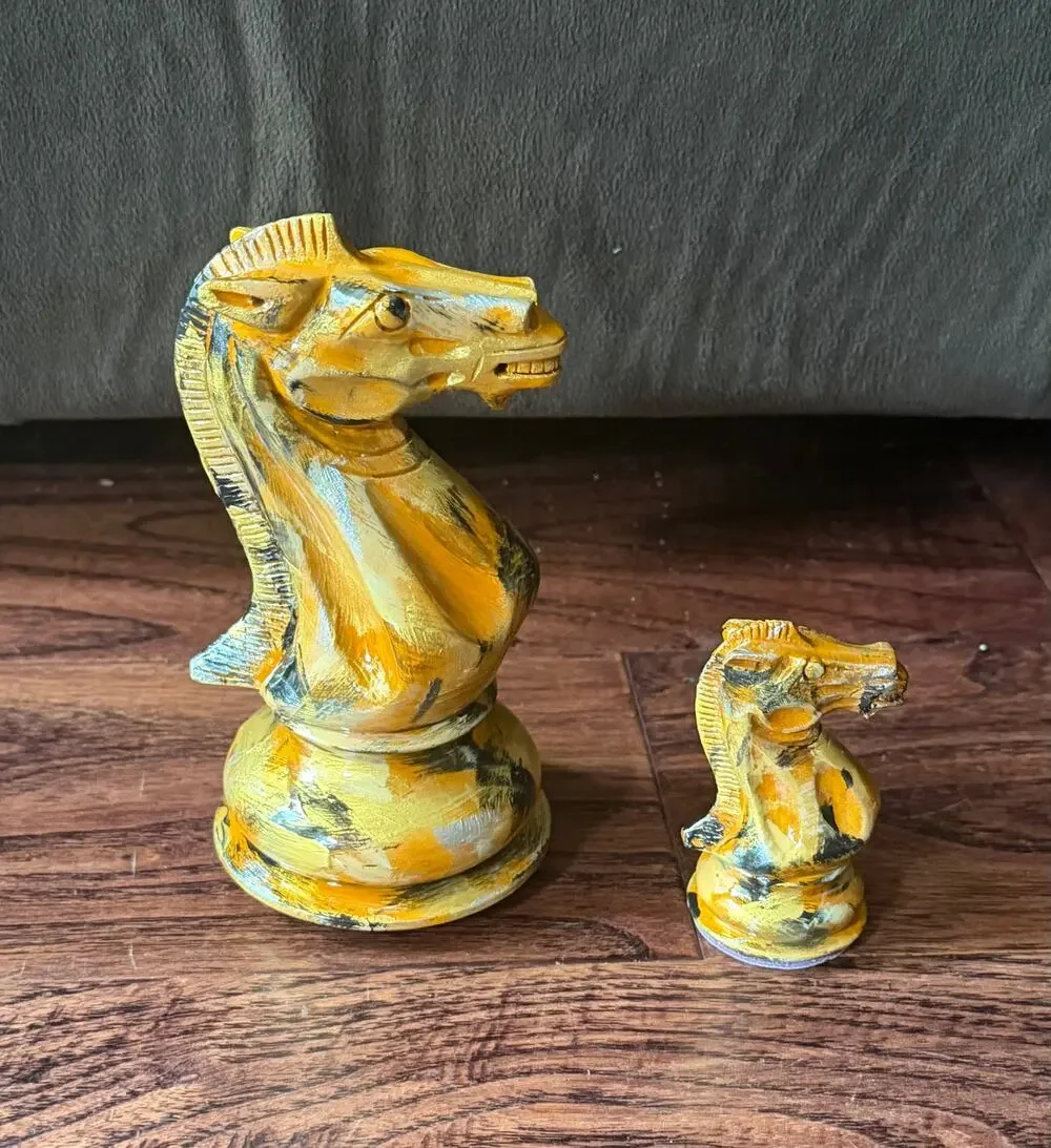 $1795 Purling London x Olivia Pilling Gold Knight Chess Art 15cm + Mini Rare Set
